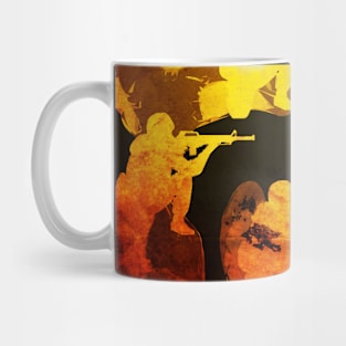 Camouflage Militaria - Pattern design of soldiers on camouflage background. Mug